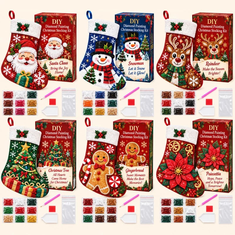 🎅 50% OFF ✨ DIY Diamond Painting Christmas Stocking Kit – 🎄 Make a Christmas Stocking They’ll Remember