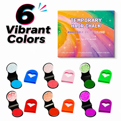 🌈 61% OFF 6/12PCS Temporary Hair Chalk Clips – Instant Washable Color, No Bleach Needed