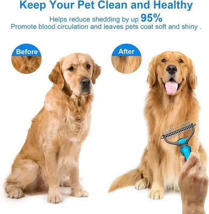 🐾 50% OFF Pet Grooming & Deshedding Brush – Gentle Loose Hair Removal for Easy Everyday Grooming