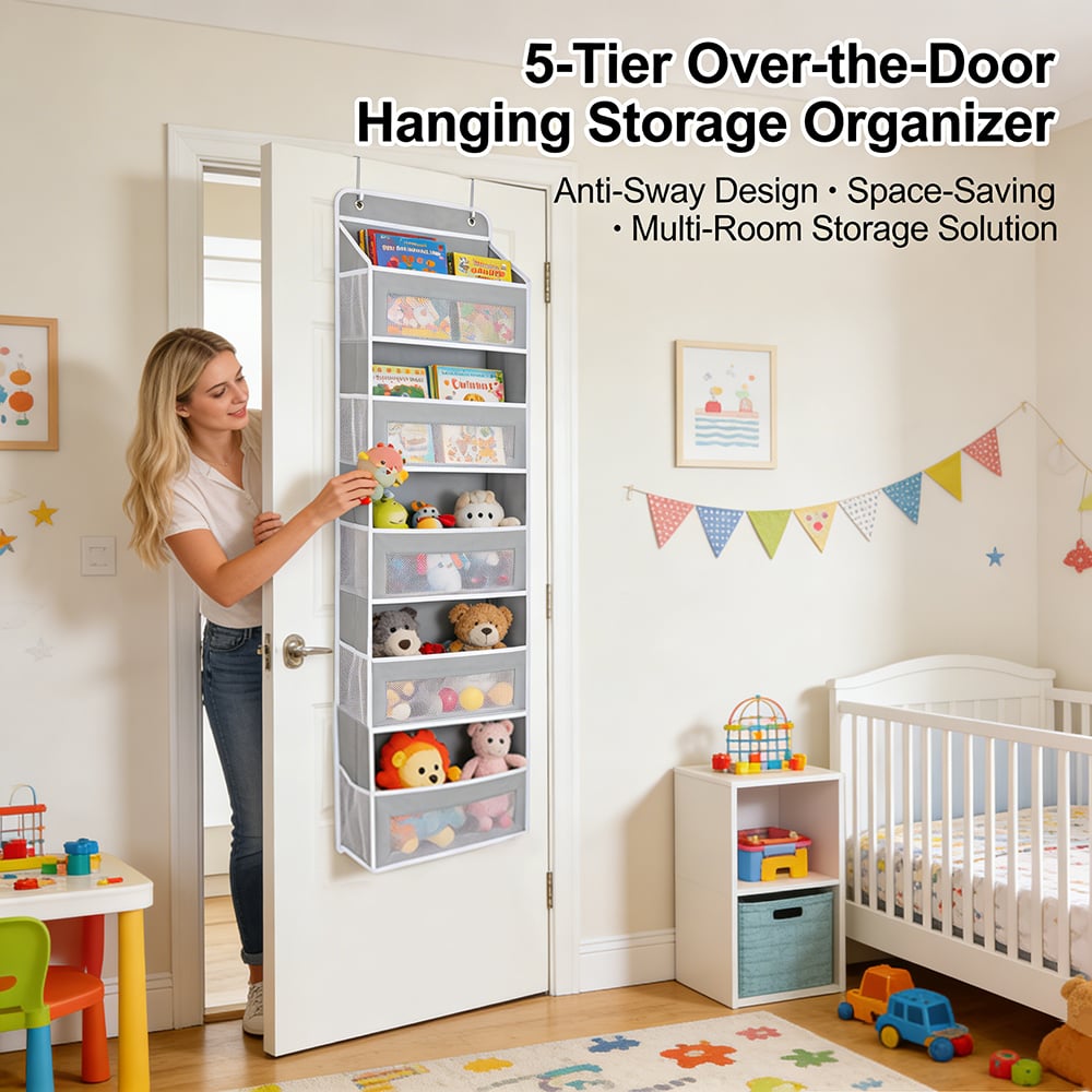 🧺 5-Tier Over-the-Door Hanging Storage Organizer
