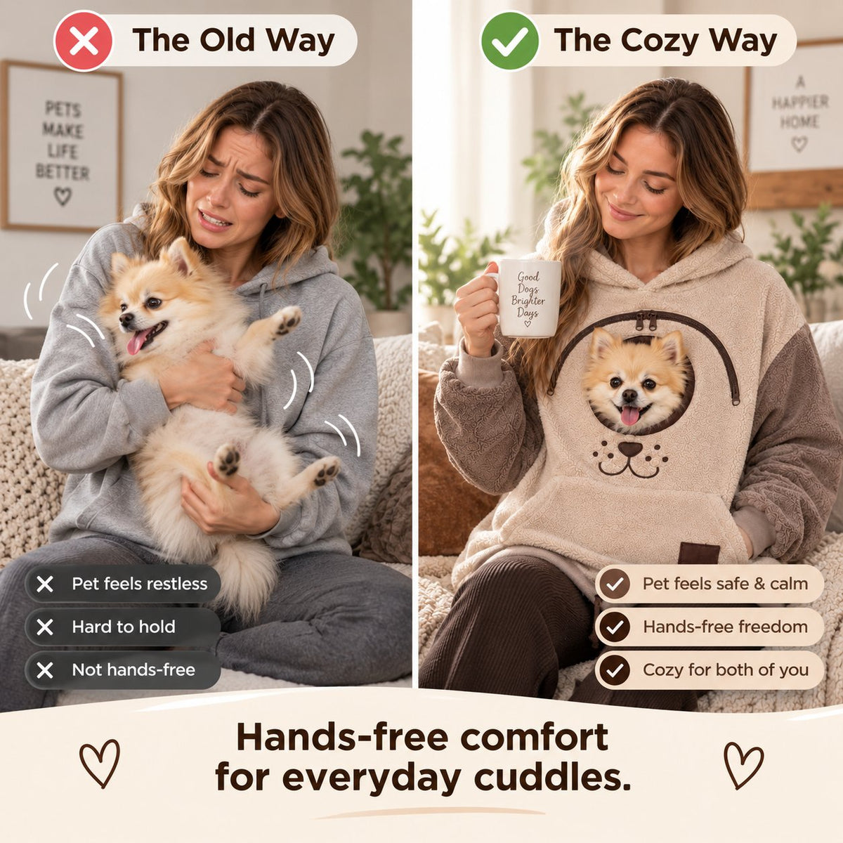 🐾 50% OFF Cozy Pet Carrier Hoodie – Keep Your Cat or Small Dog Close While You Relax