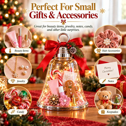 🔔 Fill-Your-Own Christmas Gift Box – Clear DIY Holiday Surprise Container for Small Gifts