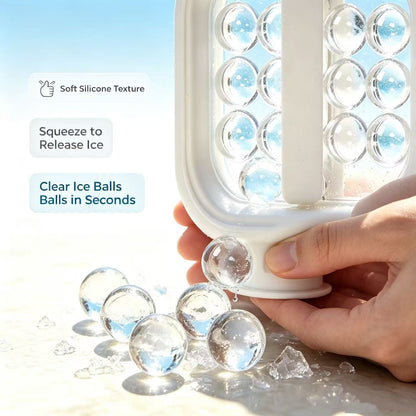 Portable Silicone Ice Ball Maker Bottle Freeze,Store & Release Perfect Ice Balls with Ease