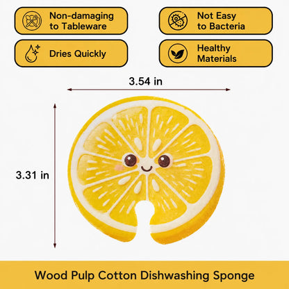 🍎 50% OFF 6PCS Fruit-Shaped Expandable Sponges – Cute Cellulose Kitchen Cleaning Set