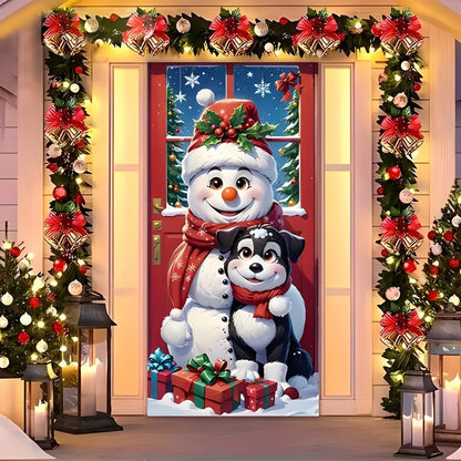 🎅 🚪Santa & Reindeer Christmas Door Cover