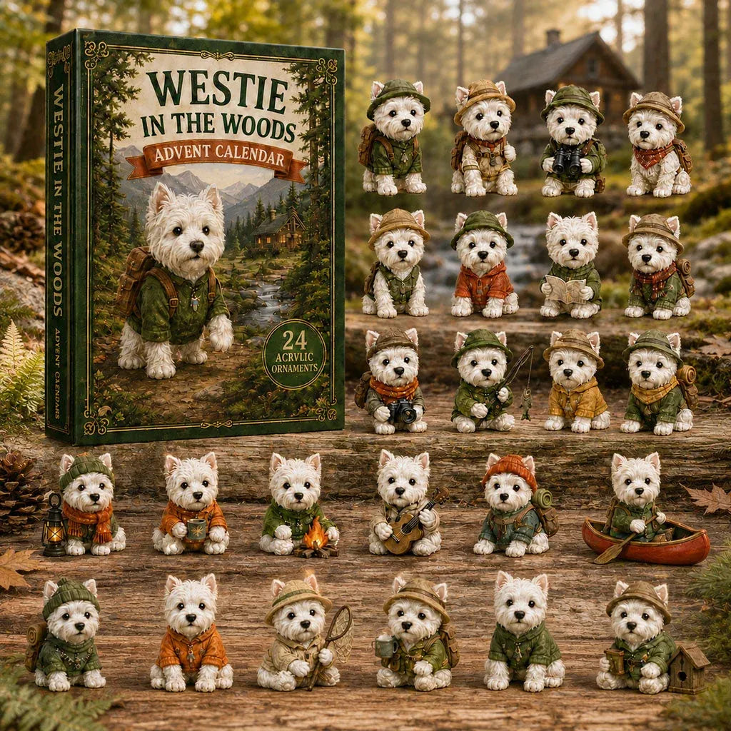 🐶2D Westie In The Woods Advent Calendar 2026 - 24-Day Festive Countdown - Gift For Dog Lovers