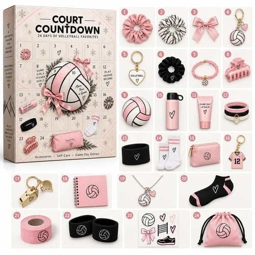 ⏳ Last Day 64% OFF – 🏐 2026 Volleyball Advent Calendar | 24 Mystery Doors with Sporty Surprises for Players & Volleyball Fans 🎁