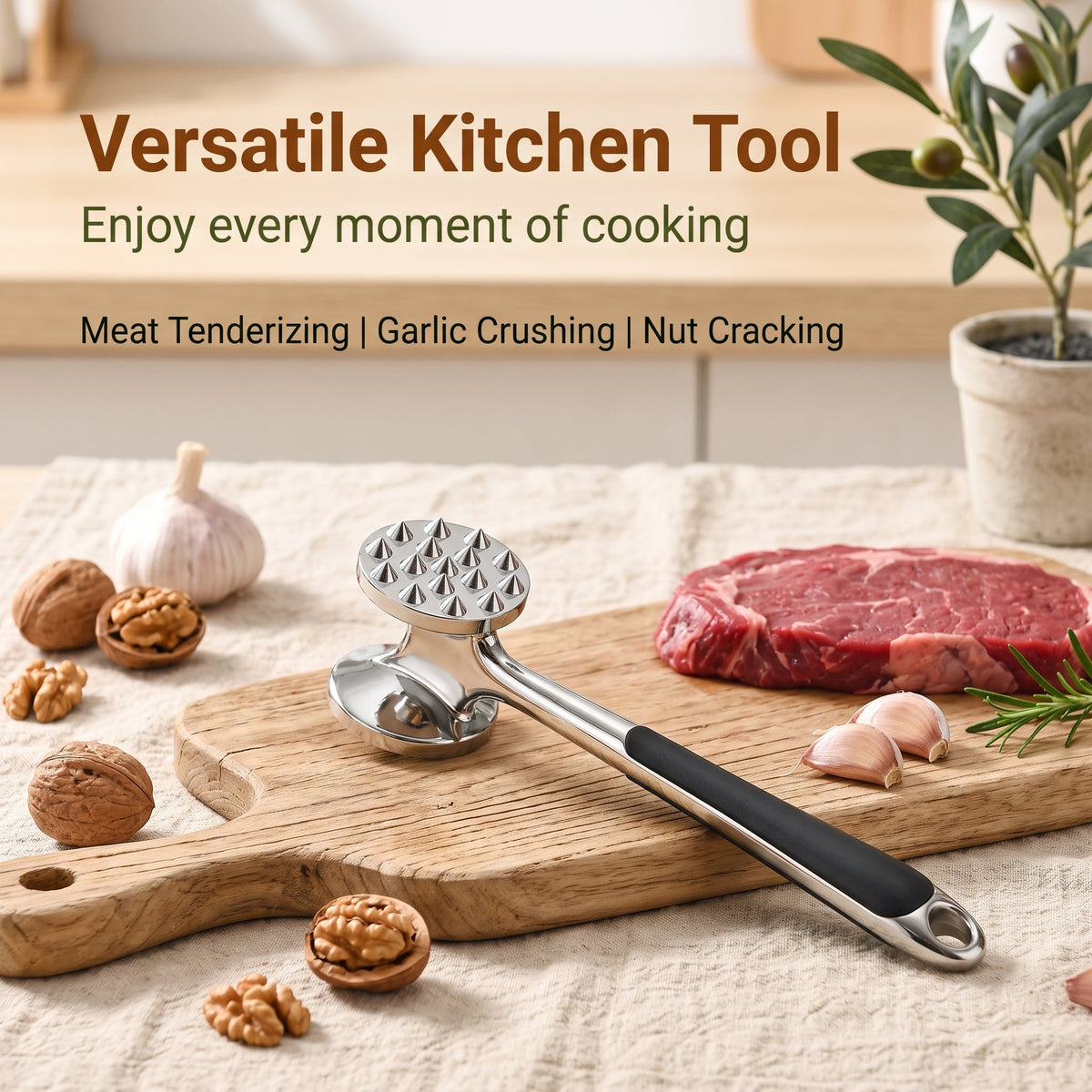 🔥 First 50 Customers Get Buy 1 Get 1 FREE — Heavy-Duty Dual-Sided Meat Hammer for Steak, Pork & Chicken 🥩