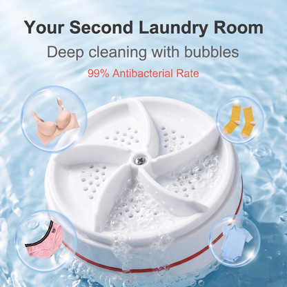 🔥LIMITED-TIME 50% OFF! 🌀 Portable Ultrasonic Vortex Turbine Mini Washing Machine💧