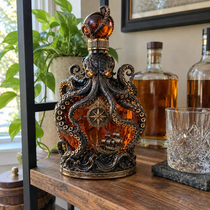 🐙 Mythic Kraken Whiskey Decanter with Sculpted Tentacles & Collector's Gift Box ⚓