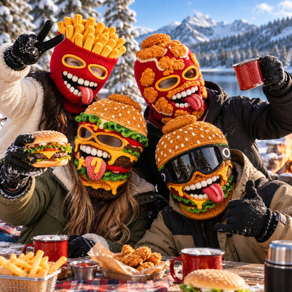 3D Fast Food Knit Balaclava - Thermal Ski & Snowboard Mask