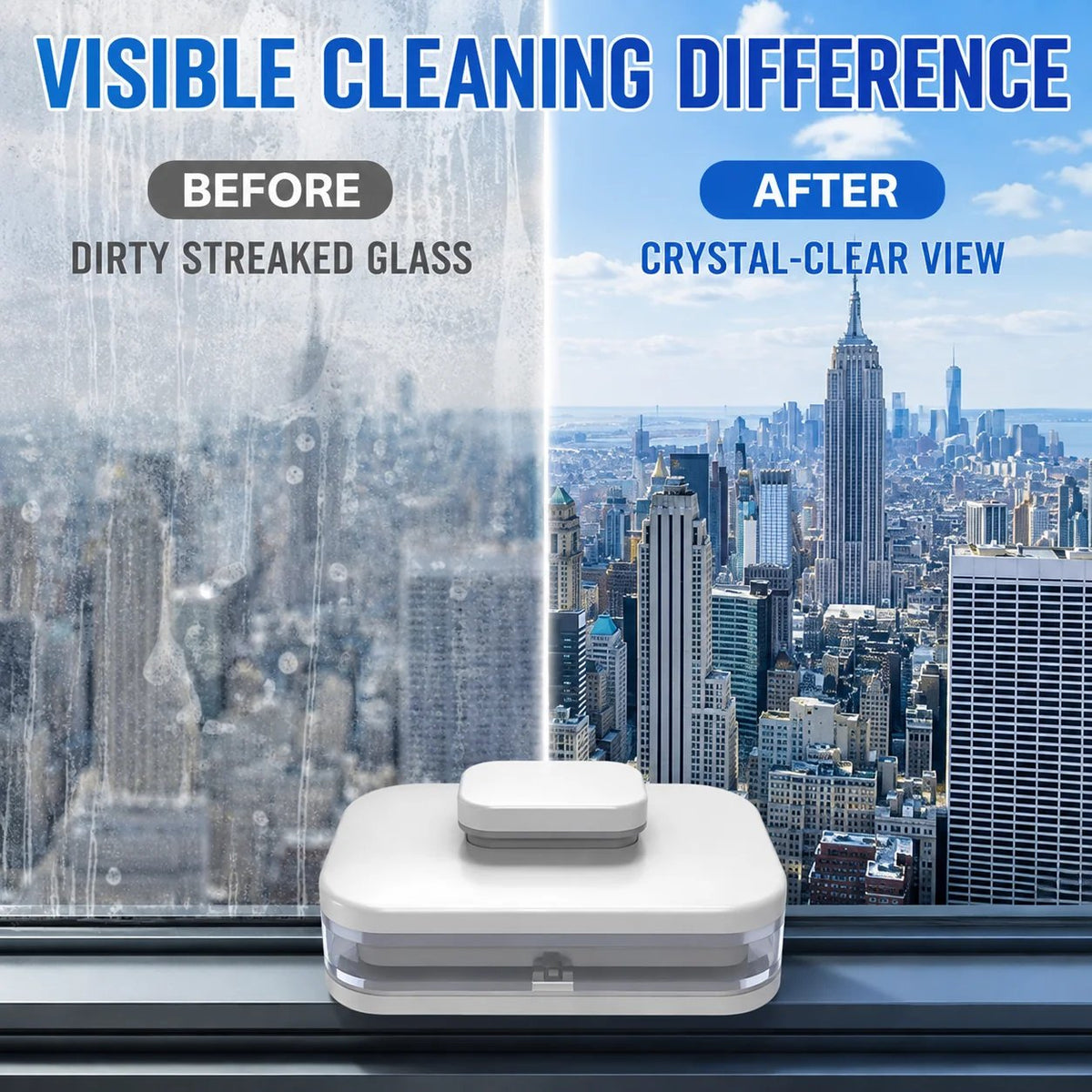 💯 6-in-1 Double-Sided Magnetic Window Cleaner | Safe High-Rise Glass Wiper with Squeegee 🪟