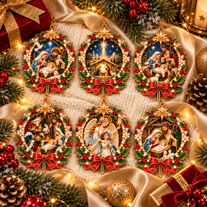 🎄 Sacred Christmas Nativity Tree Ornaments 6-Piece Set✝️