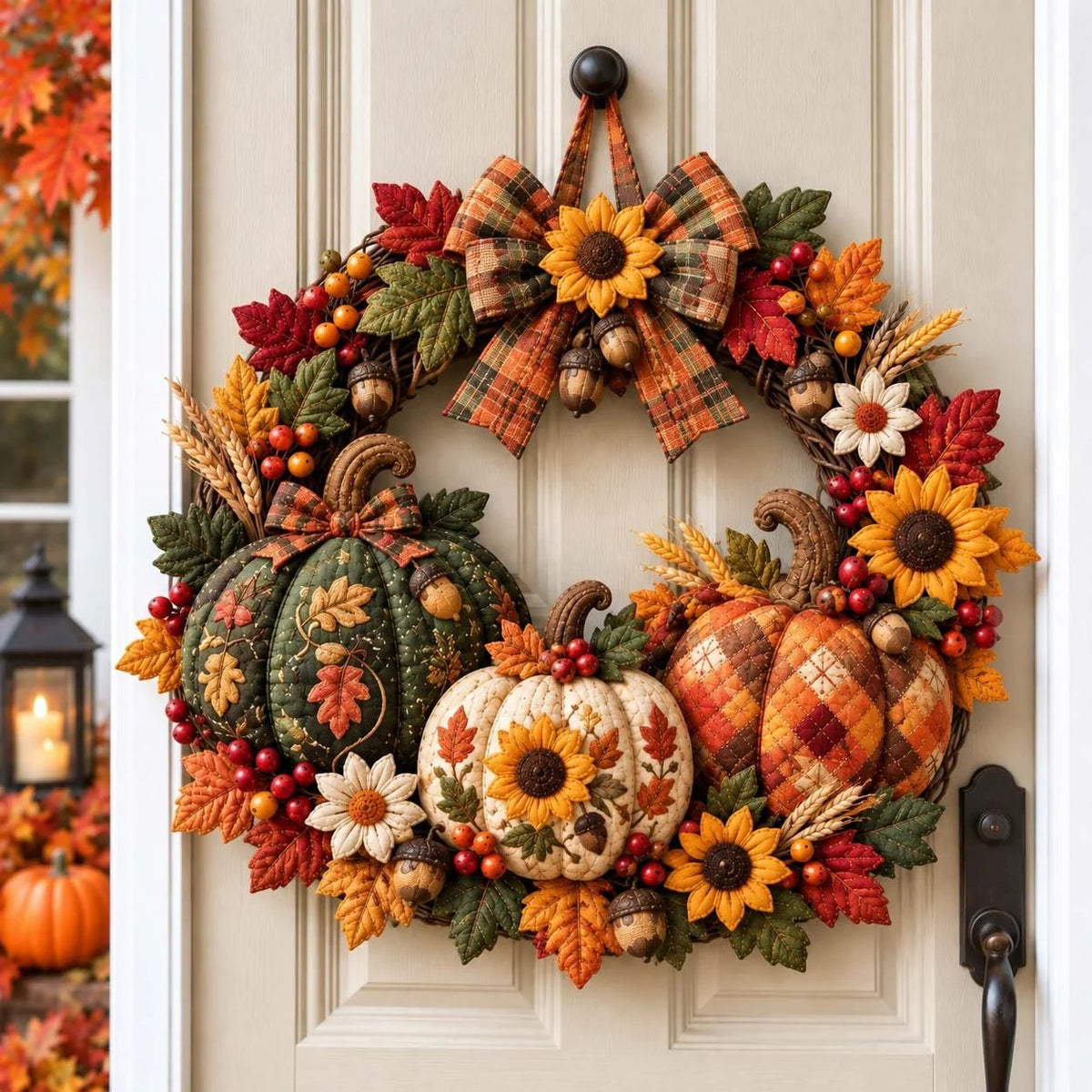 ⏰ LIMITED-TIME 49%OFF⏰🏡 Personalized Custom Die-Cut Quilted Fabric Door Hanger for Entryway & Porch 🎀