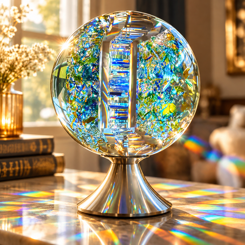 🌈 Crystal Rainbow Light Sculpture ✨ Magical Sunlight Reflections & Elegant Glass Home Decor