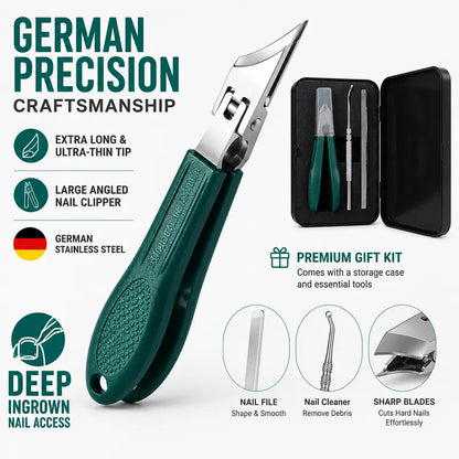 💚 3-Piece Nail Clipper Set 47% OFF 🦅 Wide Jaw & Long Handle for Thick Nails
