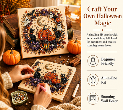 Halloween Ghost Diamond Painting Kit – Pumpkin Cat DIY Home Decor