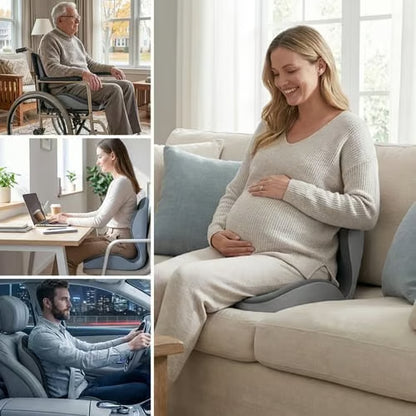 Ergonomic Memory Foam Seat & Back Cushion for All-Day Comfort🪑