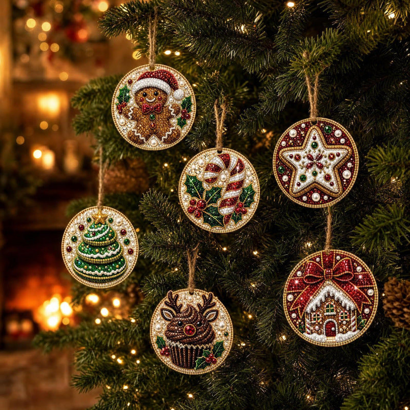 🎄 50% OFF 6-Piece DIY Diamond Art Christmas Ornament Kit
