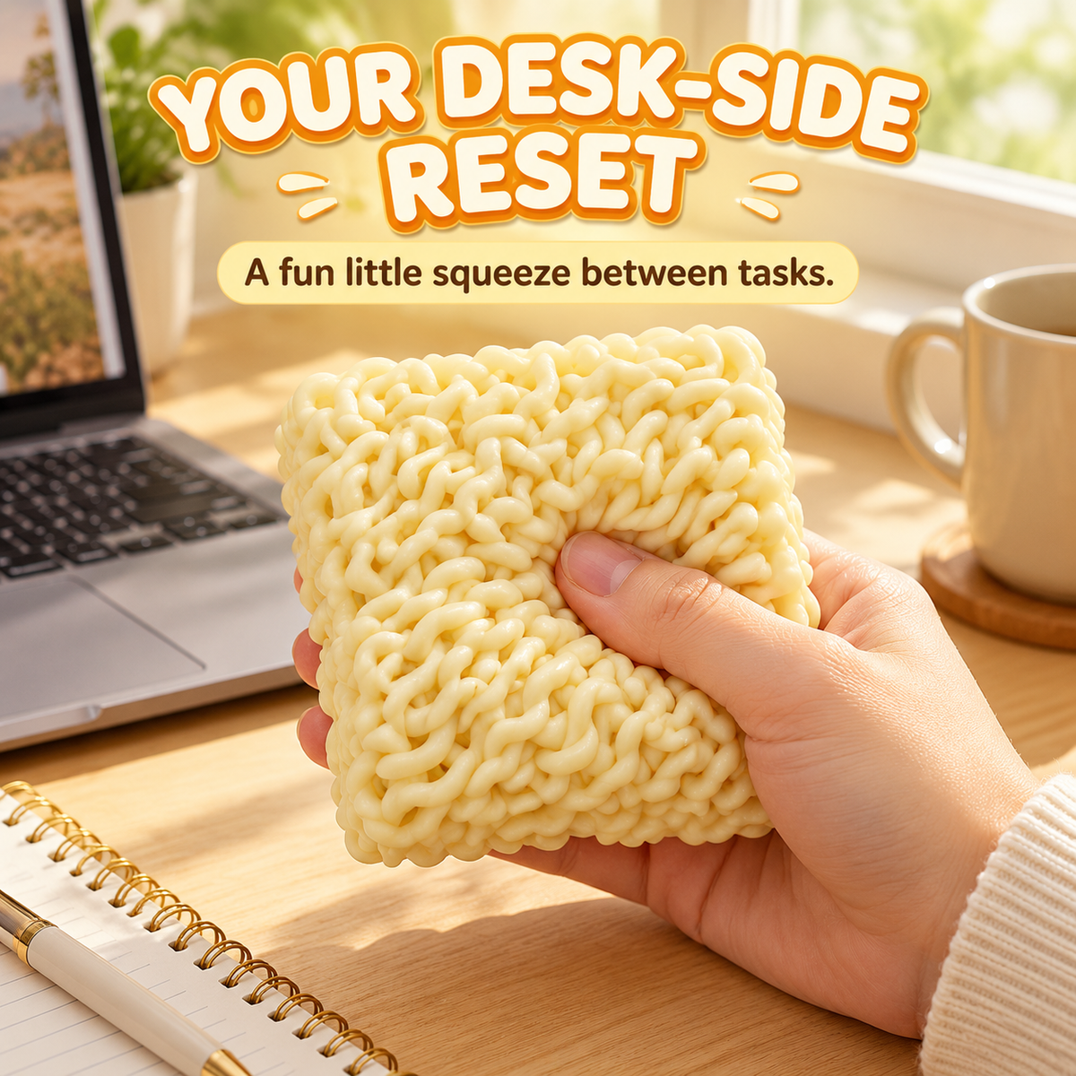 🍜 Noodle Squishy Toy – Satisfying Crunchy Sounds & Slow-Rebound Sensory Fun