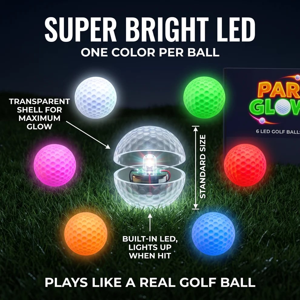 ⛳ 52% OFF LED Golf Balls 6-Pack – Light Up Every Night Round ✨