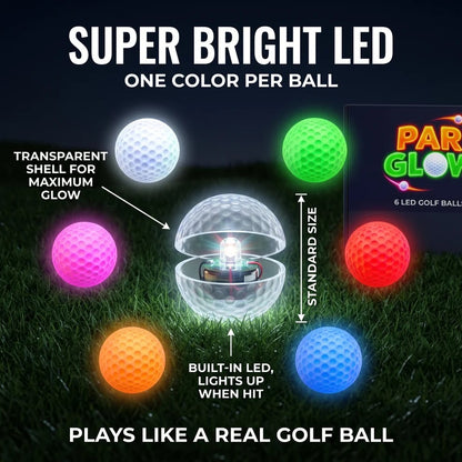 ⛳ 52% OFF LED Golf Balls 6-Pack – Light Up Every Night Round ✨