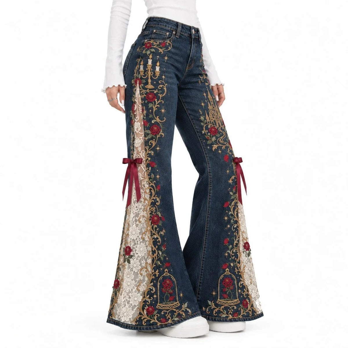 🔥Last Day 60% - 🏰✨The Princess Lace Jeans(📦Buy 2 Free Shipping)