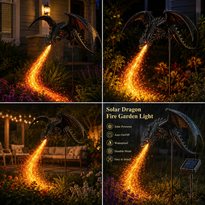 🐉 50% OFF 2027 Dragon’s Ember Solar Garden Light 🔥 Magical Halloween Outdoor Decor