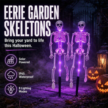🎃 LIMITED TIME 50% OFF 🦴 Halloween Skeleton Solar Lights ✨ Create A Spooky Glow For Your Yard Tonight