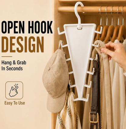 Multi-Functional V-Shaped Double Sided Hanger Storage Rack