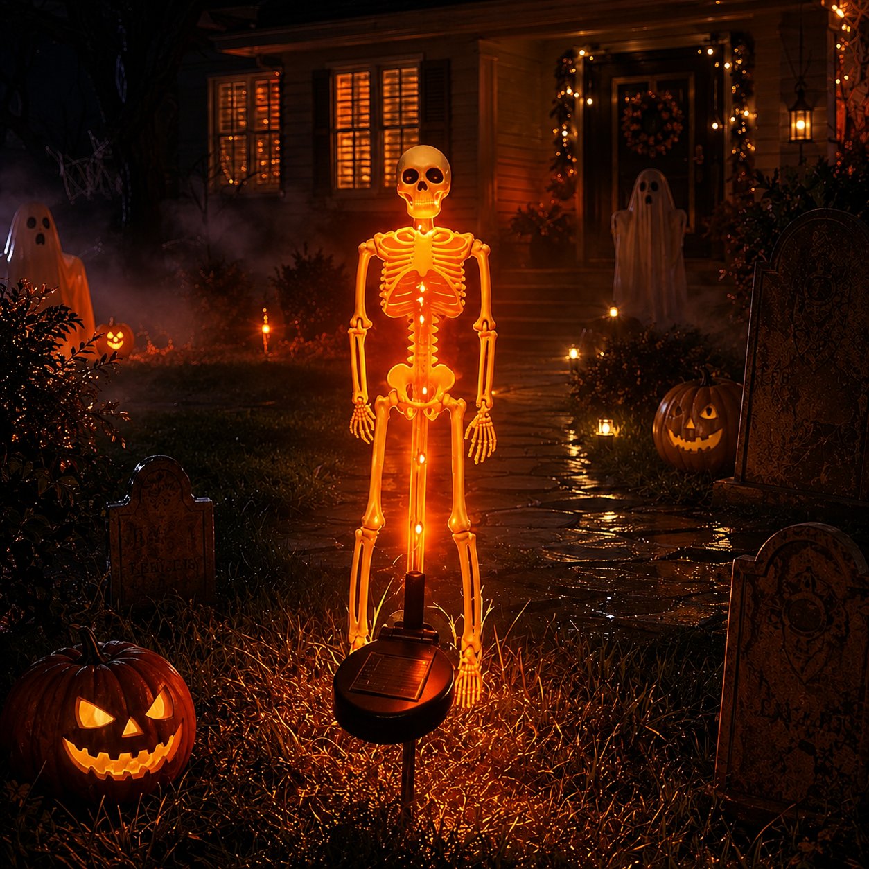 💀 Solar Skeleton Yard Stake – Halloween Outdoor Decor