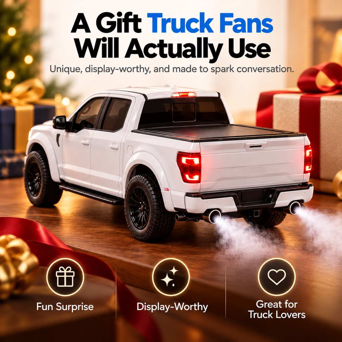 🛻💨 4x4 Pickup Truck Humidifier 🚘✨ Realistic Dual Exhaust Mist 🌫️💡 LED Light-Up Truck Model 🎮🎁 Cool Gift for Truck Lovers