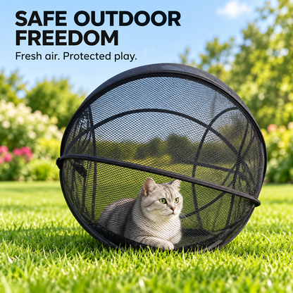 🐈 Pop-Up Mesh Cat Playpen – Roomy 32-Inch Indoor & Outdoor Enclosure