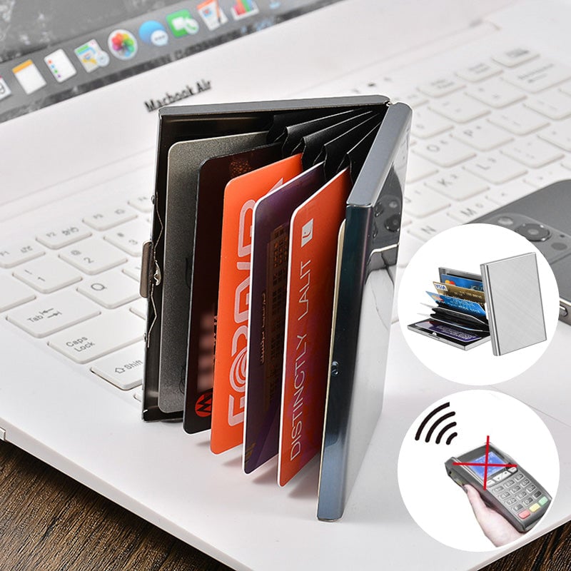 🔥 50% OFF – Slim RFID Blocking Stainless Steel Card Holder 💳