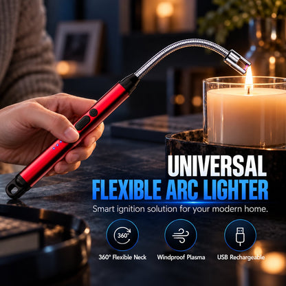 🔥Universal 360-Degree Flexible Pulse Arc Lighter with LED Battery Indicator and Windproof Design
