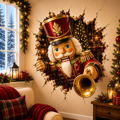 🔥Last Day 50% OFF-19.7'' 🎄 3D Christmas Break-In Wall Decal Peel and Stick Holiday Home Decor 🎅