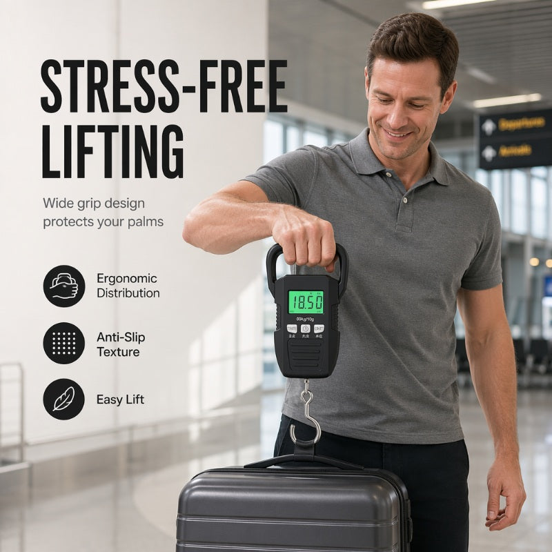 ⏰Portable Digital Hanging Scale – 50 kg Rechargeable Luggage Scale