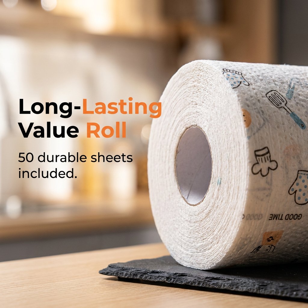 🔥 50% OFF 50-Sheet Cleaning Cloth Roll 🧽 Wipe, Wash & Reuse