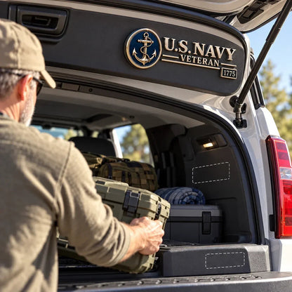🎖️ Heavy-Duty 3D Embossed Veteran Relief Metal Car Emblem Badge 🚗