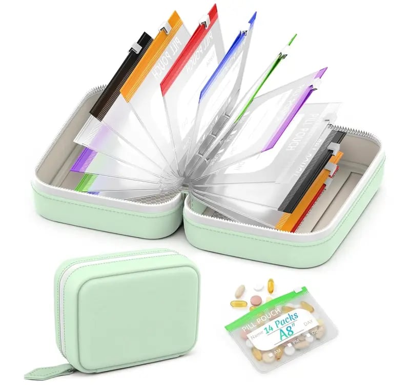 🔥 Special Offer 💊 14-Pouch Binder Pill Organizer – Stay Organized at Home & On the Go ✨