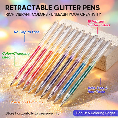 Finenolo Glitter Gel  Retractable 1.0mm Sparkle Set
