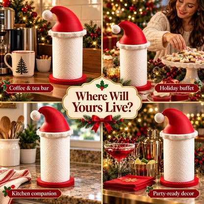 🎅 Santa Hat Paper Towel Holder - Festive Christmas Kitchen Decor 🎄