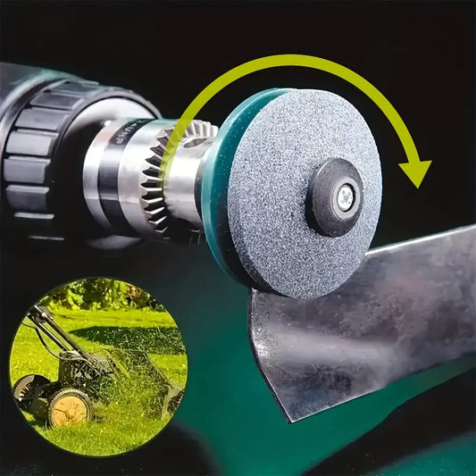 1pc Lawn Mower Blade Sharpener for Power Drill Hand Drill Universal Rotary Lawn Mower Blade Sharpener Tool for Quick Blade Grinding Sharpening Attachment for Garden Lawn Mower Maintenance