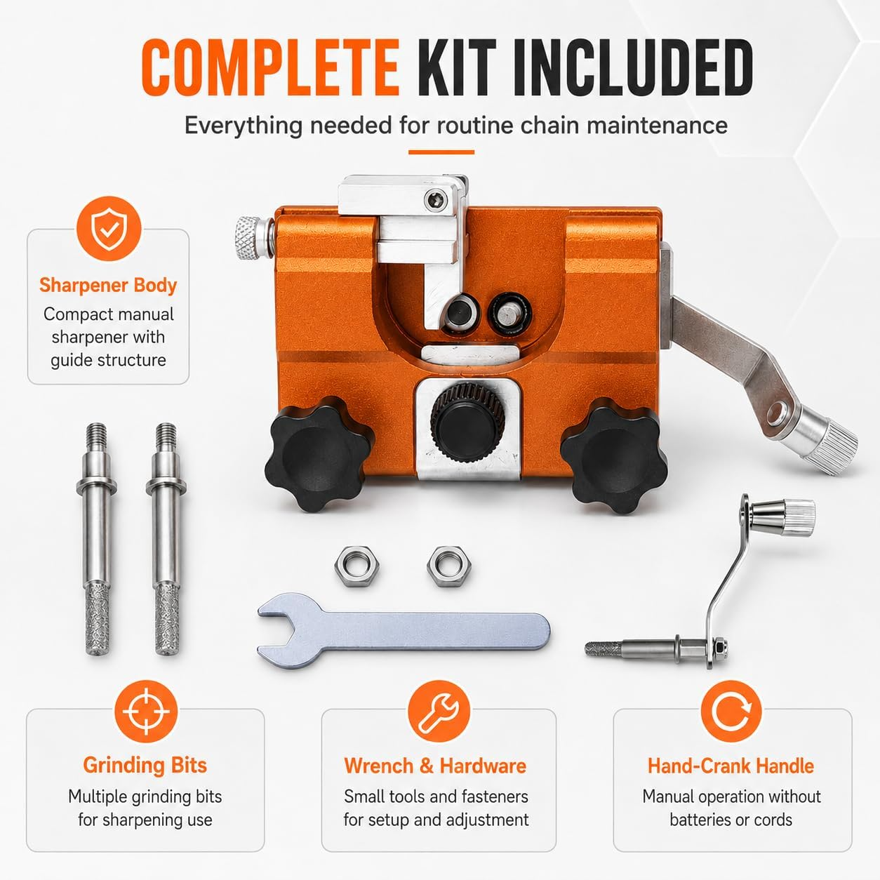 🪚 Portable Chainsaw Sharpener – Manual Precision Chain Tool