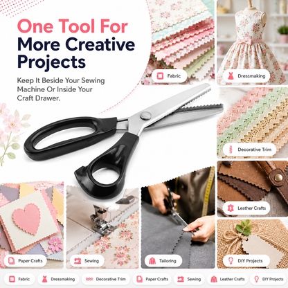 ✂️ 49% OFF 9.1" Pinking Shears 🧵 Stainless Steel Zigzag Fabric Scissors