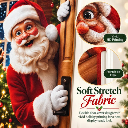 🎅 🚪Santa & Reindeer Christmas Door Cover