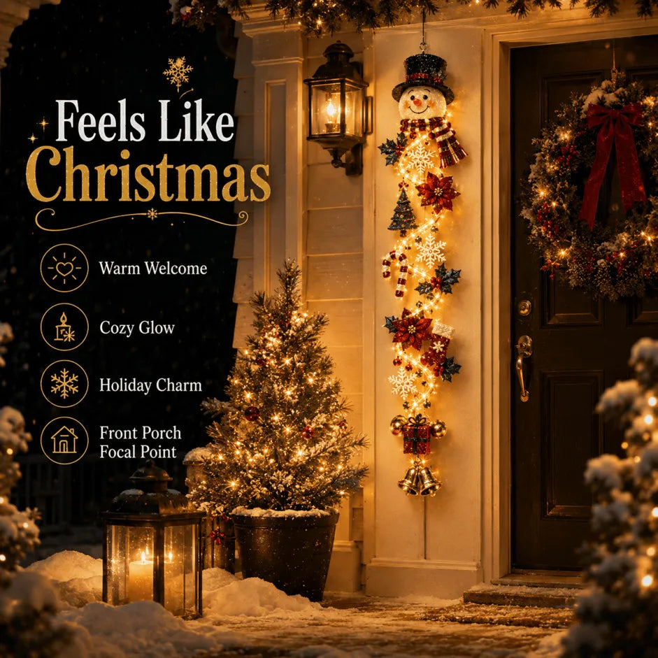 🎄 50% OFF ✨ Light-Up Christmas Door Hanging Decor — Bring Holiday Magic Home