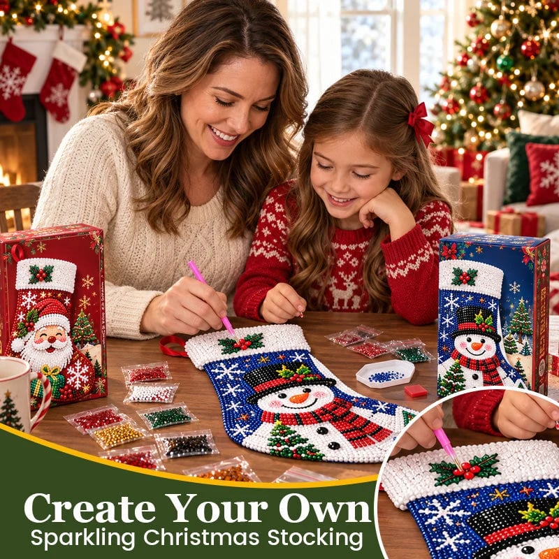 🎅 50% OFF ✨ DIY Diamond Painting Christmas Stocking Kit – 🎄 Make a Christmas Stocking They’ll Remember