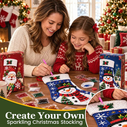🎅 50% OFF ✨ DIY Diamond Painting Christmas Stocking Kit – 🎄 Make a Christmas Stocking They’ll Remember