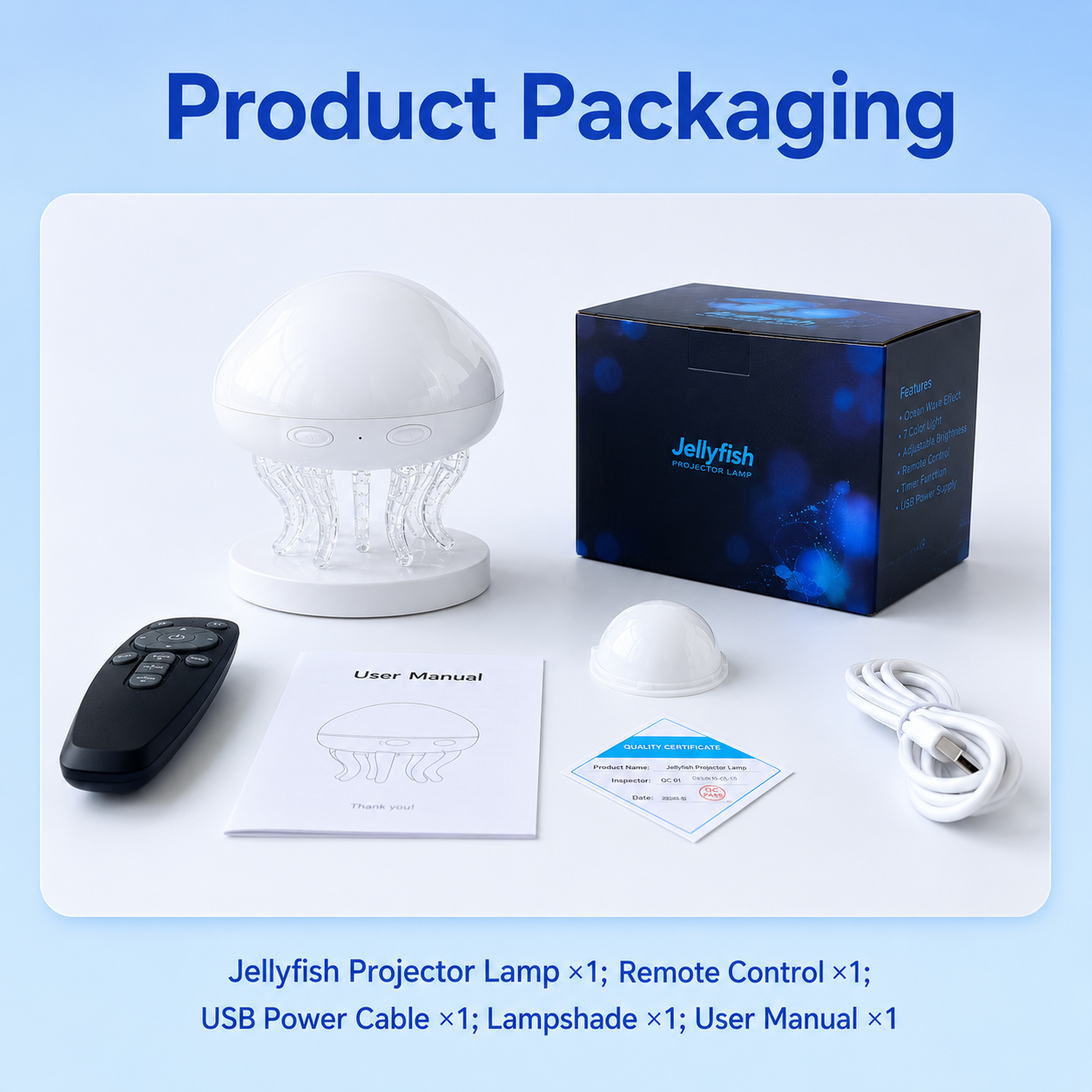 Jellyfish Ocean Wave Projector Lamp – Water Ripple Night Light for Bedroom & Kids